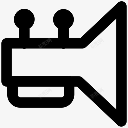 小号庆祝和派对大胆的线图标svg_新图网 https://ixintu.com 小号 庆祝和派对大胆的线图标