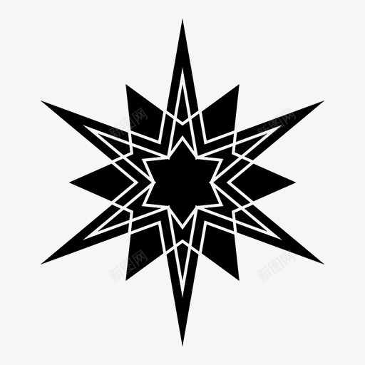 雪花水晶冰冻图标svg_新图网 https://ixintu.com 冬天 冰 冰冻 几何 几何星 几何雪花 水晶 雪花