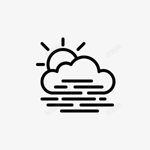 雾天天气蒸汽图标svg_新图网 https://ixintu.com 云 天气 天气怎么样 太阳 潮湿 烟雾 蒸汽 阴暗 雾天