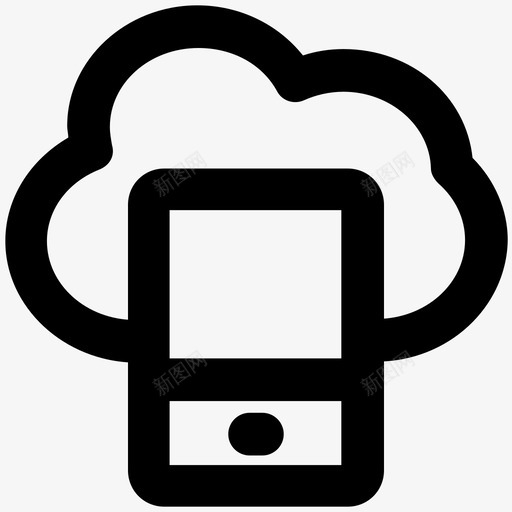移动性云计算加粗线条图标svg_新图网 https://ixintu.com 云计算加粗线条图标 移动性