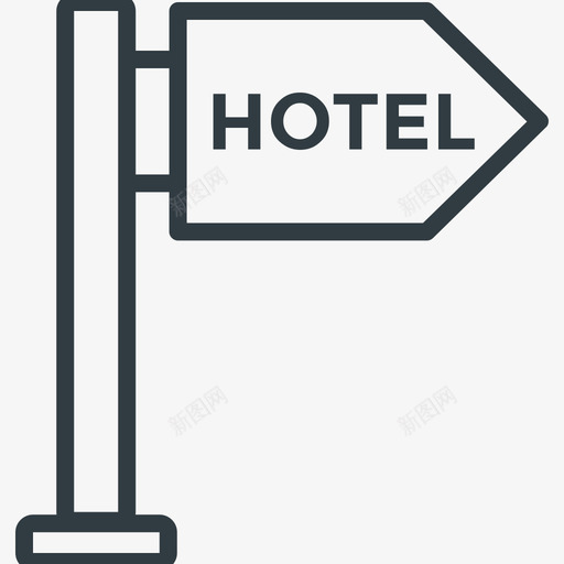 酒店路标酒店和餐厅线图标svg_新图网 https://ixintu.com 酒店和餐厅矢量线图标 酒店路标