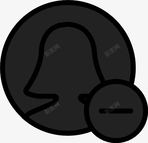 减影轮廓图标svg_新图网 https://ixintu.com 减影轮廓