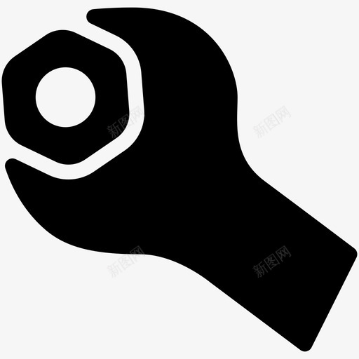 扳手和螺母工具拧紧图标svg_新图网 https://ixintu.com 工具 扳手和螺母 拧紧 构建 紧固 设置 设置实体图标 连接 选项 配置