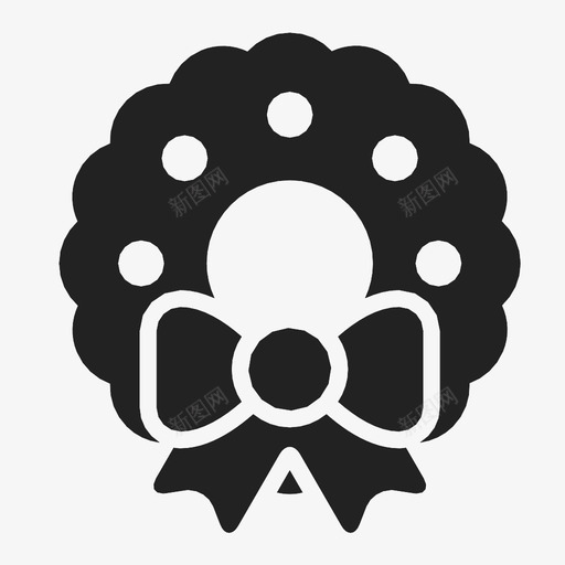 圣诞花环季节性丝带图标svg_新图网 https://ixintu.com 丝带 圣诞节 圣诞花环 季节性 欢乐 灯 礼物 节日 装饰 装饰品