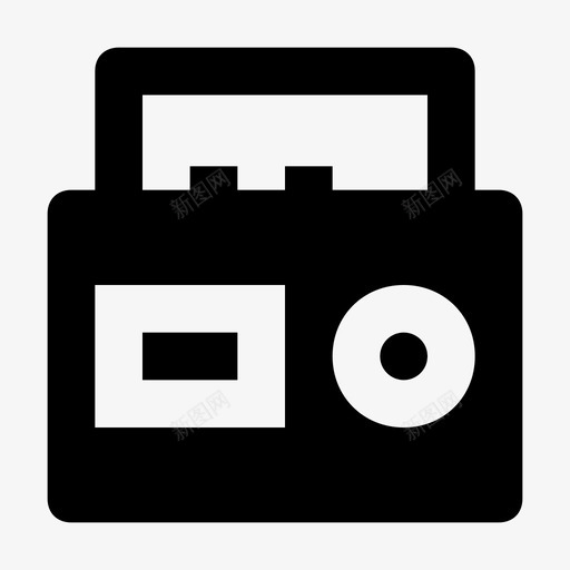 立体声音箱盒式录音机图标svg_新图网 https://ixintu.com 备用发电机 广告和媒体材料设计图标 收音机 盒式录音机 立体声 立体声收音机 音乐源 音箱