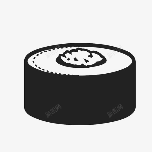 寿司卷吃鱼图标svg_新图网 https://ixintu.com 吃 寿司卷 日本 生的 食物 鱼