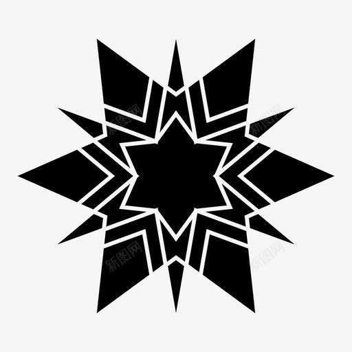 雪花圣诞节寒冷图标svg_新图网 https://ixintu.com 冬天 几何 几何星 几何雪花 圣诞节 寒冷 雪花