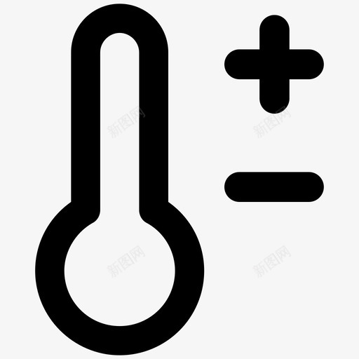 温度计夏季加粗线条图标svg_新图网 https://ixintu.com 夏季加粗线条图标 温度计