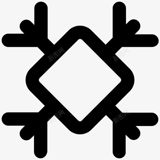 雪花和开发大胆的线图标svg_新图网 https://ixintu.com 设计和开发大胆的线图标 雪花