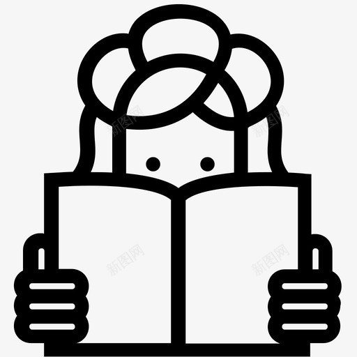 女人有书学习阅读图标svg_新图网 https://ixintu.com 女人有书 女孩 学习 教学 新闻 杂志 看 行动 读者 阅读