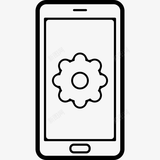 手机屏幕上的齿轮符号工具和用具移动电话图标svg_新图网 https://ixintu.com 工具和用具 手机屏幕上的齿轮符号 移动电话