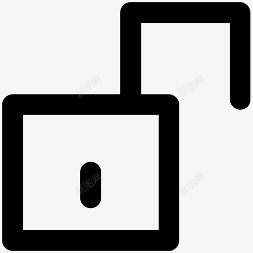 解锁安全粗体线图标svg_新图网 https://ixintu.com 安全粗体线图标 解锁