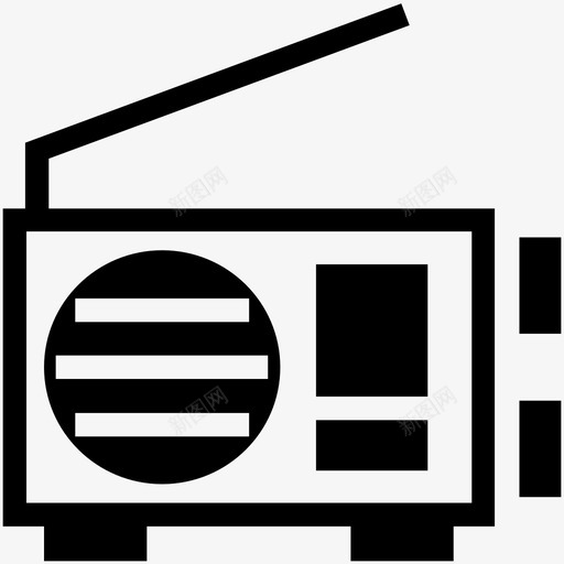 收音机歌曲播放图标svg_新图网 https://ixintu.com 乐趣 传输 媒体 播放 收音机 旧收音机 歌曲 电子图标 调频 音乐