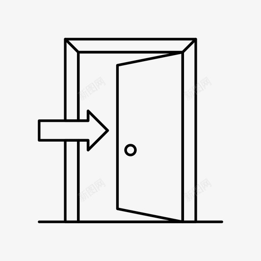 进入关闭门图标svg_新图网 https://ixintu.com 入口 关闭 家 打开 旋钮 进入 门