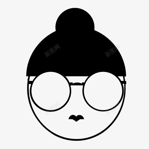 刘海有发髻头发和脸图标svg_新图网 https://ixintu.com 刘海有发髻 头发和脸