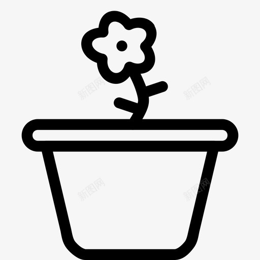 花盆花园园艺图标svg_新图网 https://ixintu.com 农业 农业和园艺 园艺 土壤 植物 种植 花园 花瓣 花盆