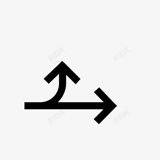 向上退出转弯直行图标svg_新图网 https://ixintu.com 入口 向上退出 向右 指向 直行 离开 箭头 转弯