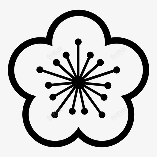 梅花花果图标svg_新图网 https://ixintu.com 中华人民共和国省级行政区 中国台湾省 台湾 春天 果 树 梅花 花 萨奇