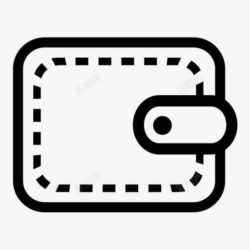 钱包双折信用卡图标svg_新图网 https://ixintu.com 信用卡 双折 口袋 电子商务线图标 皮革 美元 购买 钱 钱包
