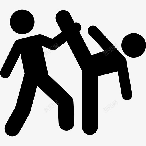 跆拳道情侣剪影运动多种运动图标svg_新图网 https://ixintu.com 多种运动 跆拳道情侣剪影 运动