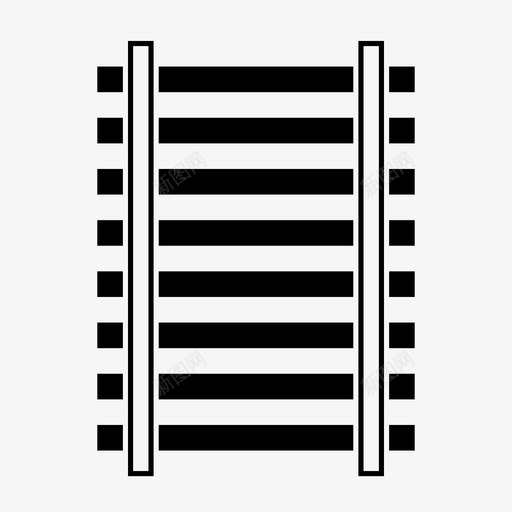 火车轨道运输铁路图标svg_新图网 https://ixintu.com 公共交通 旅程 机车 梯子 火车线路 火车轨道 路径 运输 铁路