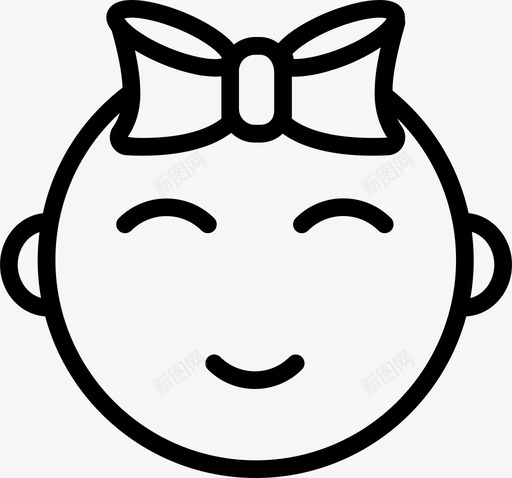 女婴女孩儿可爱图标svg_新图网 https://ixintu.com smashicons婴儿轮廓 儿童 可爱 女婴 女孩儿 粉色