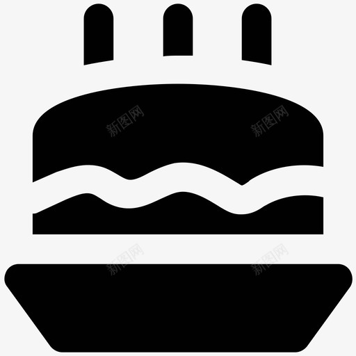 生日蛋糕食物大胆的固体图标svg_新图网 https://ixintu.com 生日蛋糕 食物大胆的固体图标