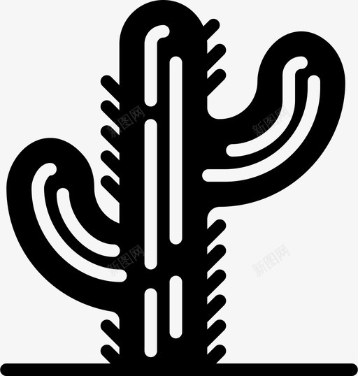 仙人掌西部水图标svg_新图网 https://ixintu.com 仙人掌 刺 尖锐 敌对 植物 水 沙漠 绿色 西部 野生 野生西部固体