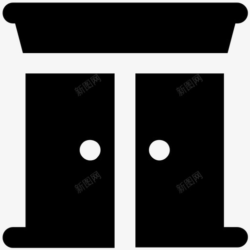 住宅入口锁钥匙图标svg_新图网 https://ixintu.com 住宅入口 前门 大门 建筑和家具大胆的实心图标 房屋入口 敞开式 钥匙 锁 门道