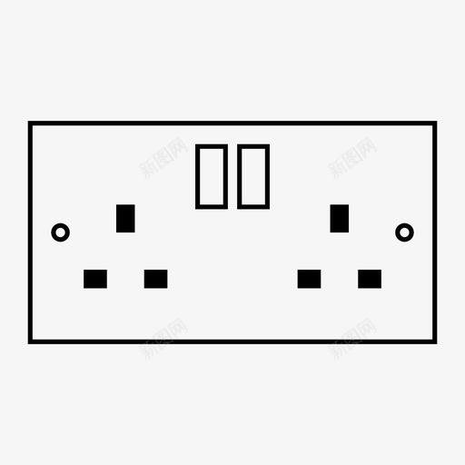 开关插座墙壁英国插座图标svg_新图网 https://ixintu.com 2联 2联插座 墙壁 开关插座 插头 电力 电线 能源 英国插座 英国电气
