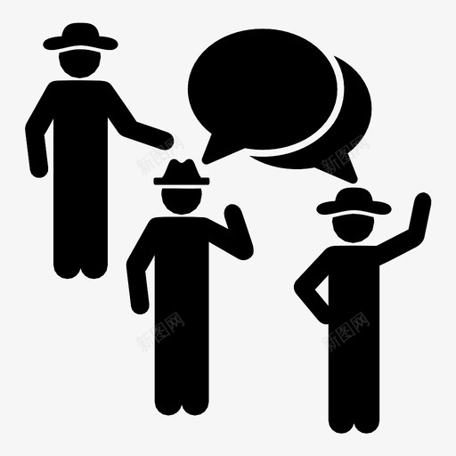 绅士讨论策划观察图标svg_新图网 https://ixintu.com 交流 会议 对话 服务 社区 策划 绅士讨论 群聊 观察 论坛