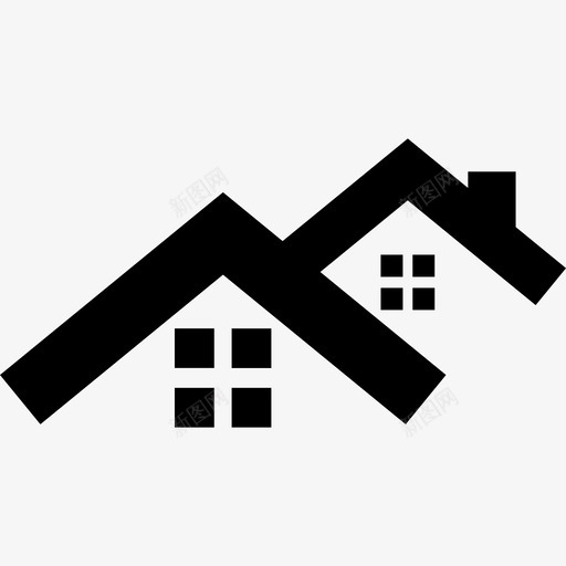两栋房子两栋楼图标svg_新图网 https://ixintu.com 两栋房子 两栋楼