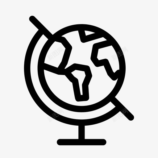 地球仪基座上小模型图标svg_新图网 https://ixintu.com 世界 商业工作 地图 地图蒙迪 地球 地球仪 基座上 塑料 小模型 旋转 木头