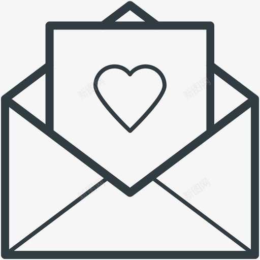 情书婚礼线图标svg_新图网 https://ixintu.com 婚礼矢量线图标 情书