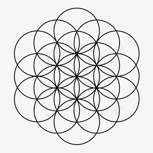 生命之花螺旋图神圣几何图标svg_新图网 https://ixintu.com 倍增 几何 水晶网格 生命之花 神圣几何 花 螺旋图 重叠