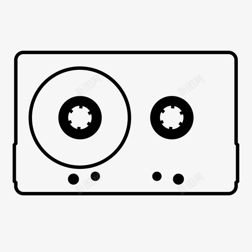 盒式磁带声音倒带图标svg_新图网 https://ixintu.com 低质量 倒带 声音 复古 混音磁带 盒式磁带 老派 音乐 音频