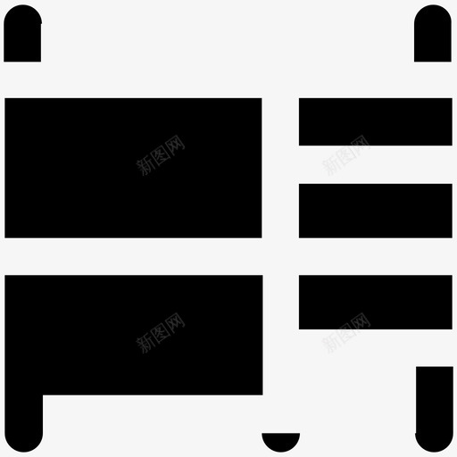 双层床建筑和家具大胆的固体图标svg_新图网 https://ixintu.com 双层床 建筑和家具大胆的固体图标