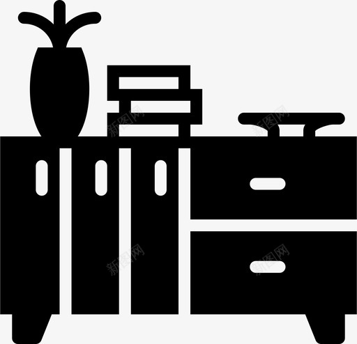 家用书架抽屉图标svg_新图网 https://ixintu.com 书架 家具 家用 抽屉