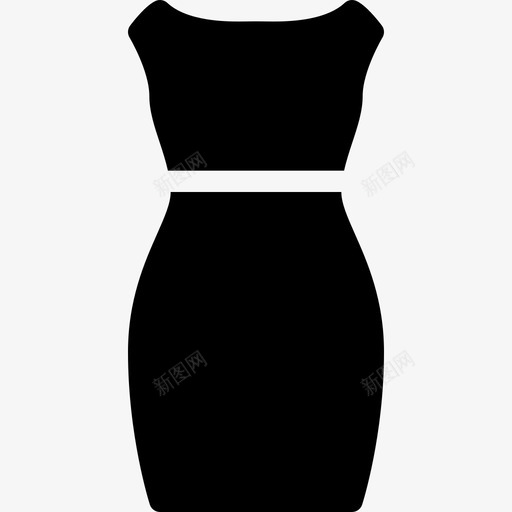 连衣裙女士款式图标svg_新图网 https://ixintu.com 女士 女孩 服装 服装配件实心图标 模特 款式 衣服 连衣裙