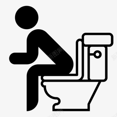 坐在马桶上放松自己上厕所图标图标