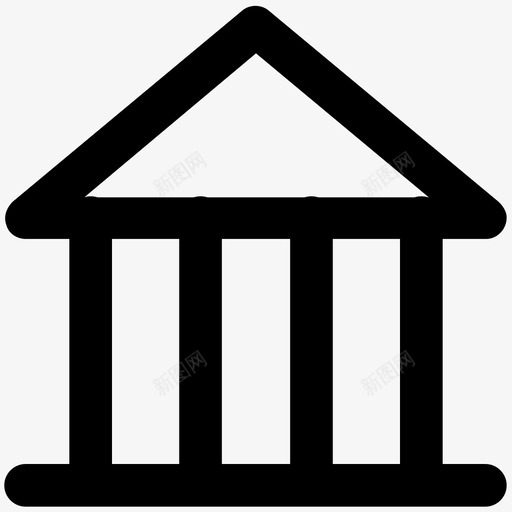 法院大楼建筑和家具加粗线图标svg_新图网 https://ixintu.com 建筑和家具加粗线图标 法院大楼