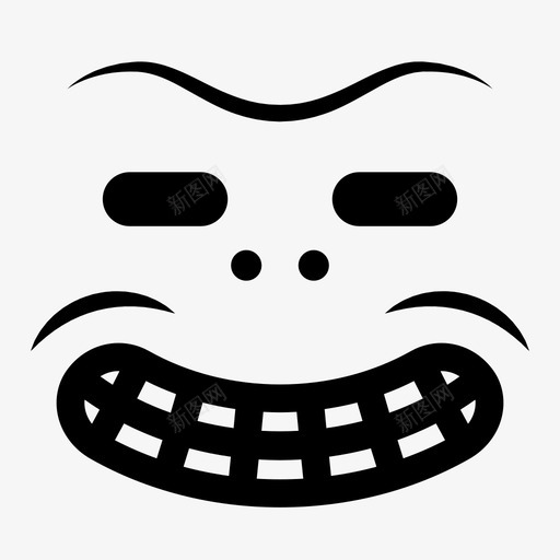 微笑网格牙齿可怕的微笑图标svg_新图网 https://ixintu.com 南瓜牙 卡通 可怕的微笑 微笑 怪诞 网格牙齿 脸 表情 面部表情 鬼笑