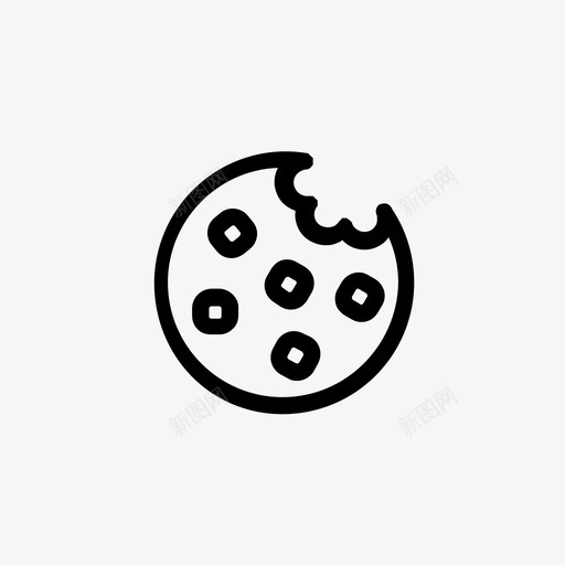 曲奇面包店咬图标svg_新图网 https://ixintu.com 咬 垃圾食品 巧克力片 曲奇 糖果 面包店 食物 饼干
