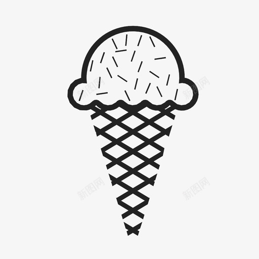 冰淇淋筒夏天糖图标svg_新图网 https://ixintu.com 冰淇淋筒 冷的 勺 夏天 热的 甜点 甜的 糖 风味 食物