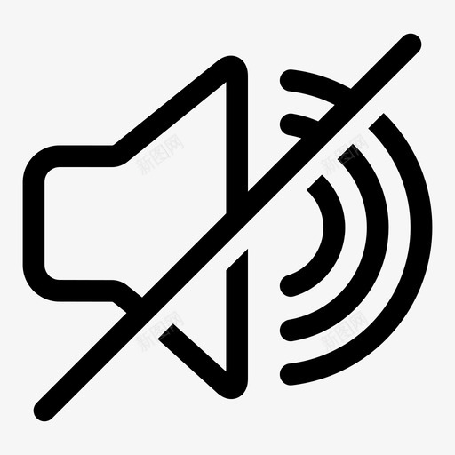 音量关音频静音图标svg_新图网 https://ixintu.com ui粗轮廓 停止 声音 扬声器 暂停 静音 音量关 音频