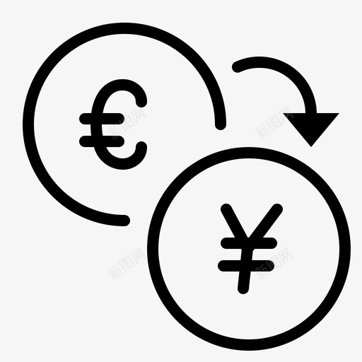 欧元兑日元现金兑换图标svg_新图网 https://ixintu.com 兑换 收益 欧元兑日元 现金 美元 货币 货币兑换