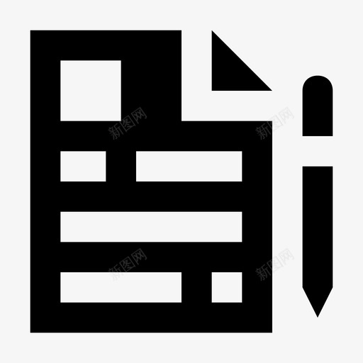 书写签名表格图标svg_新图网 https://ixintu.com 不 书写 保留 出售 教育和学校材料设计图标 笔 签名 粗体 纸 表格 金色