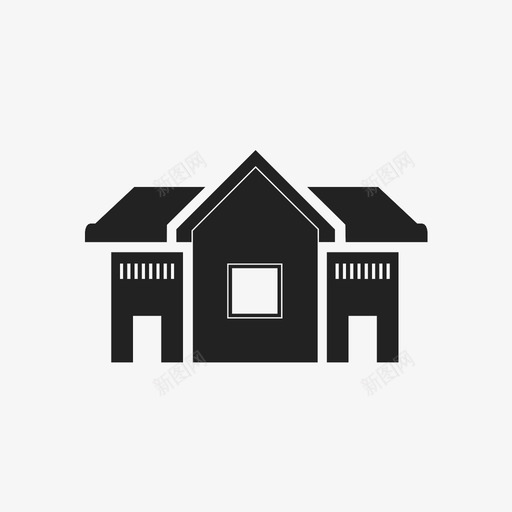 房屋大厦住宅图标svg_新图网 https://ixintu.com 书房 住宅 住所 公寓 大厦 建筑 房屋