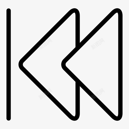 视频后退停止跳过图标svg_新图网 https://ixintu.com 停止 前进 后退箭头 回放 控件 播放 暂停 用户界面轮廓 视频后退 视频播放器 跳过