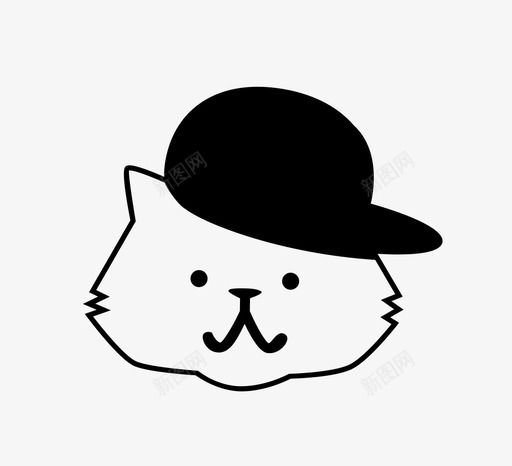 酷猫标志推迟图标svg_新图网 https://ixintu.com 信号 加 动物 帽子 指示 推迟 标志 脂肪 脸 酷猫